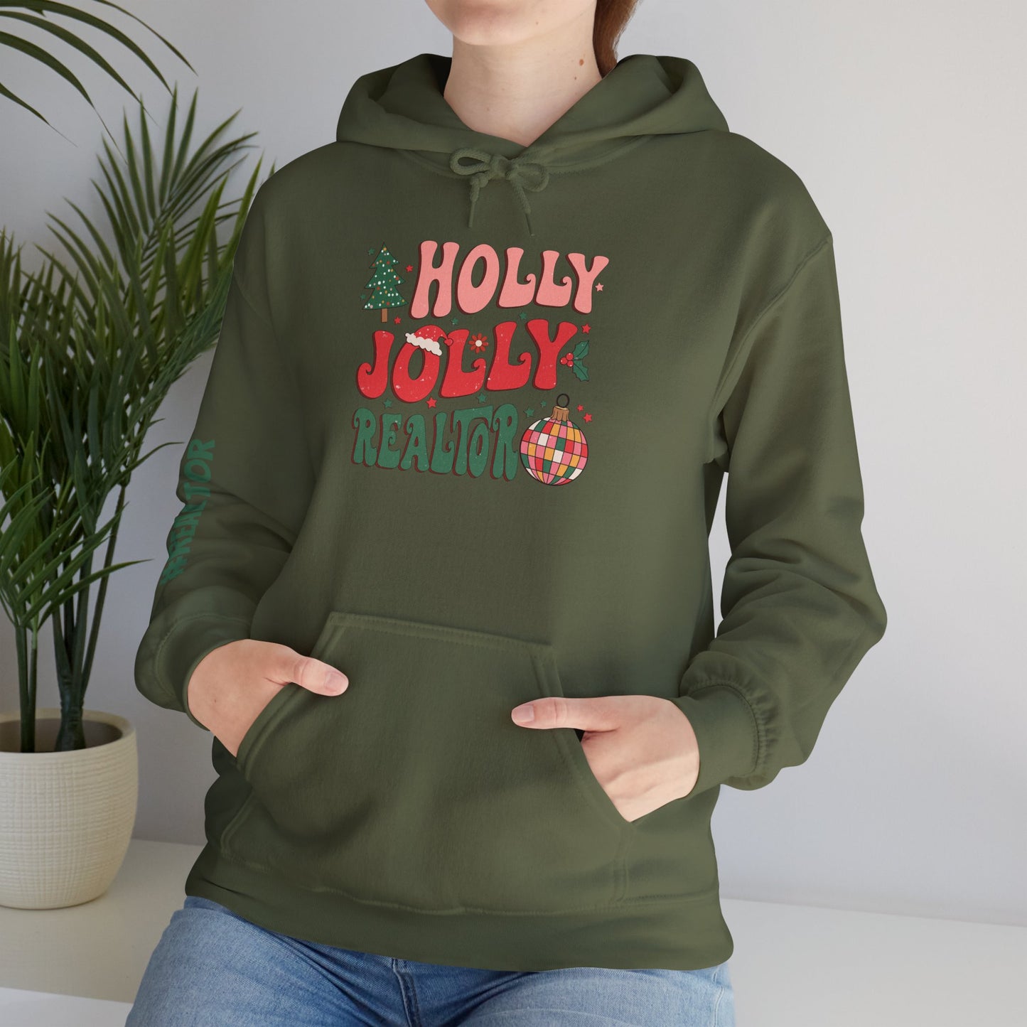 🎄 Holly Jolly Realtor Hoodie – Rockin’ Around the Real Estate Tree
