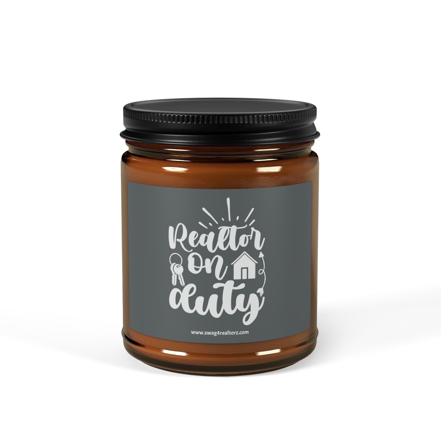 Realtor On Duty Scented Soy Candle (Multi-Size, Amber Jar)