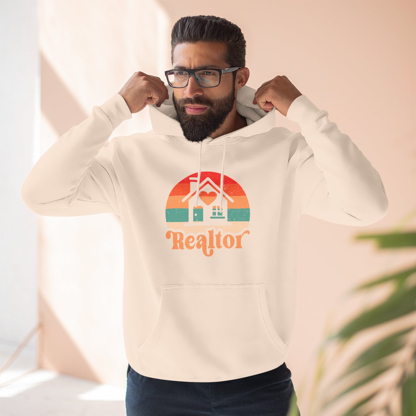 Realtor Retro Three-Panel Fleece Hoodie | Cozy, Stylish Sweatshirt for Real Estate Agents