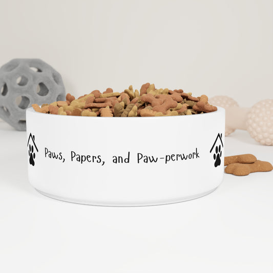 Paws, Papers & Paw-perwork – Realtor Dog Bowl for the Real MVP of Office Admin