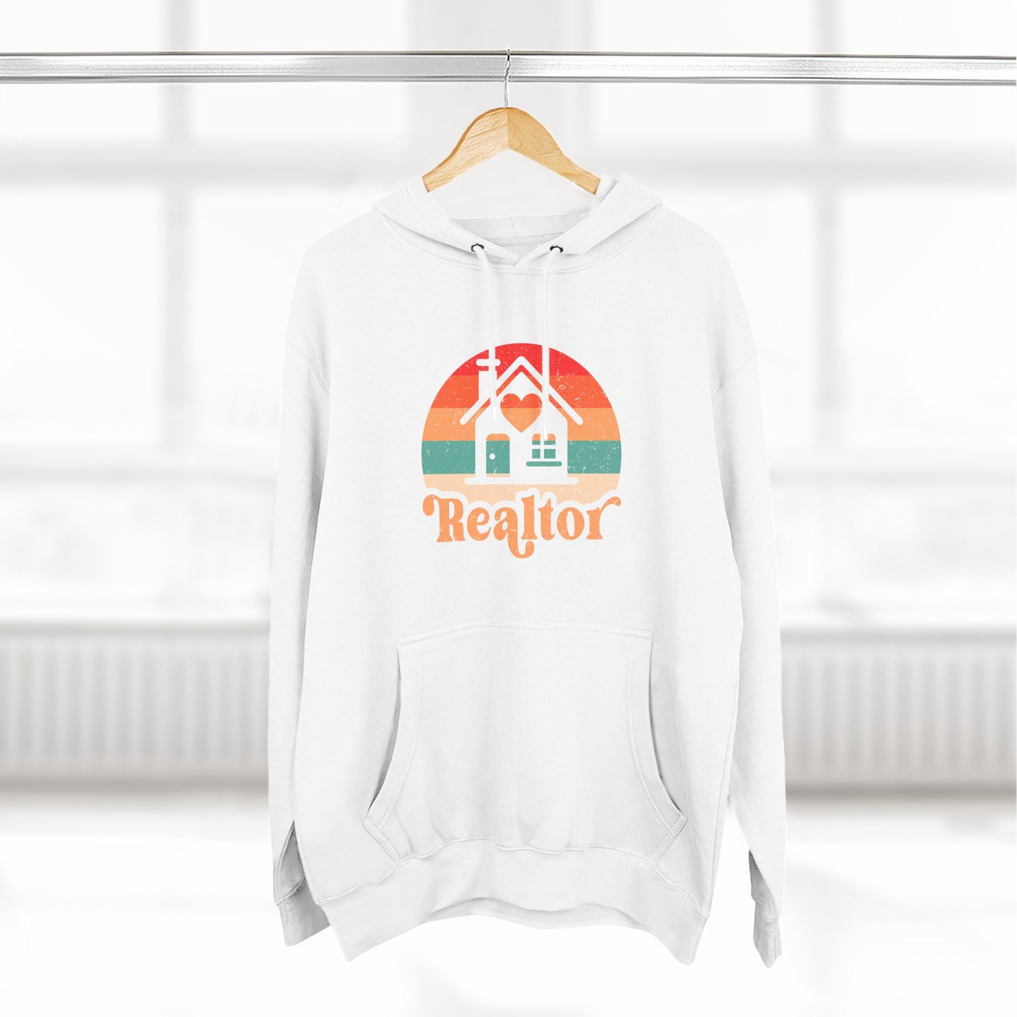 Realtor Retro Three-Panel Fleece Hoodie | Cozy, Stylish Sweatshirt for Real Estate Agents