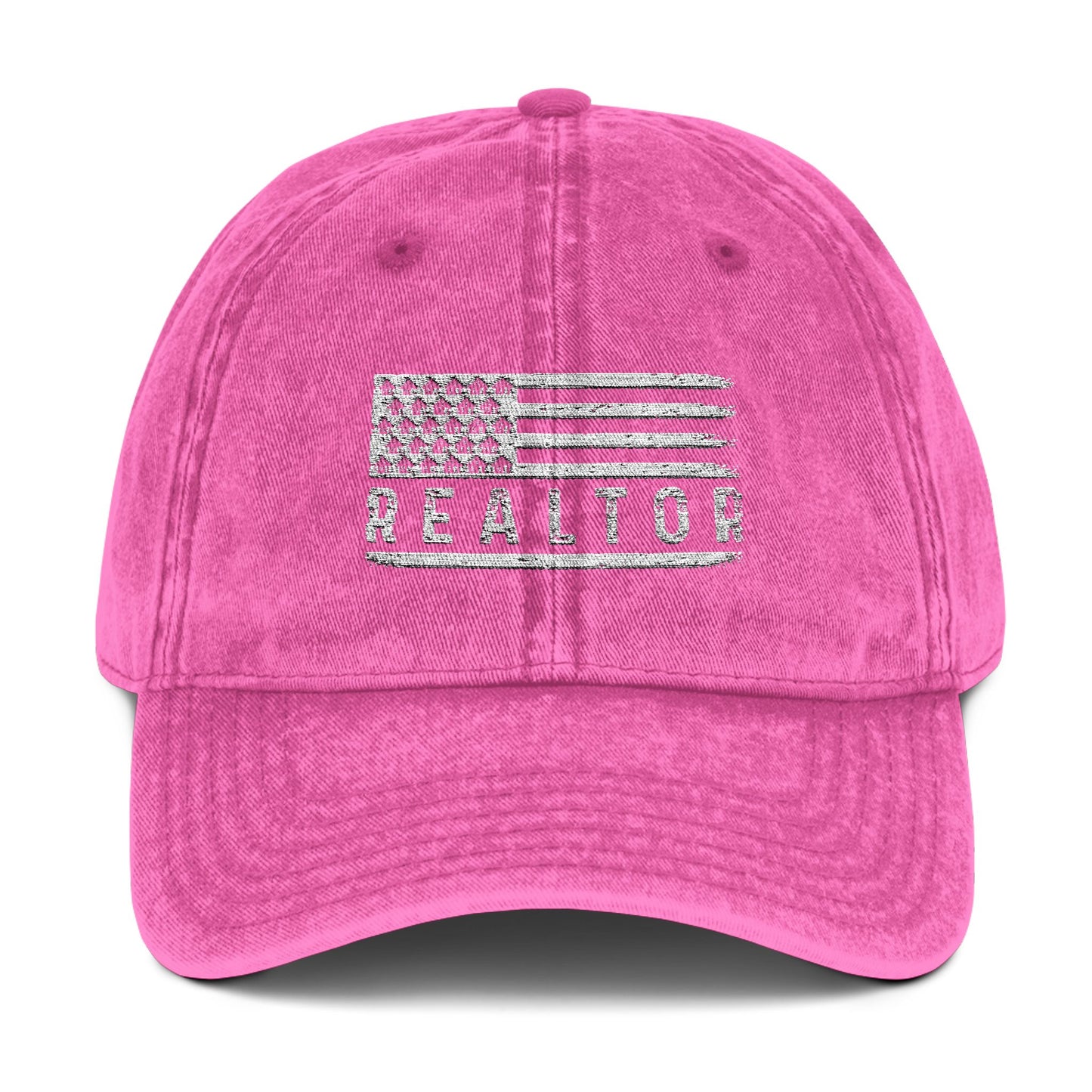 American Flag Realtor Hat – Vintage Distressed Cap for Real Estate Agents