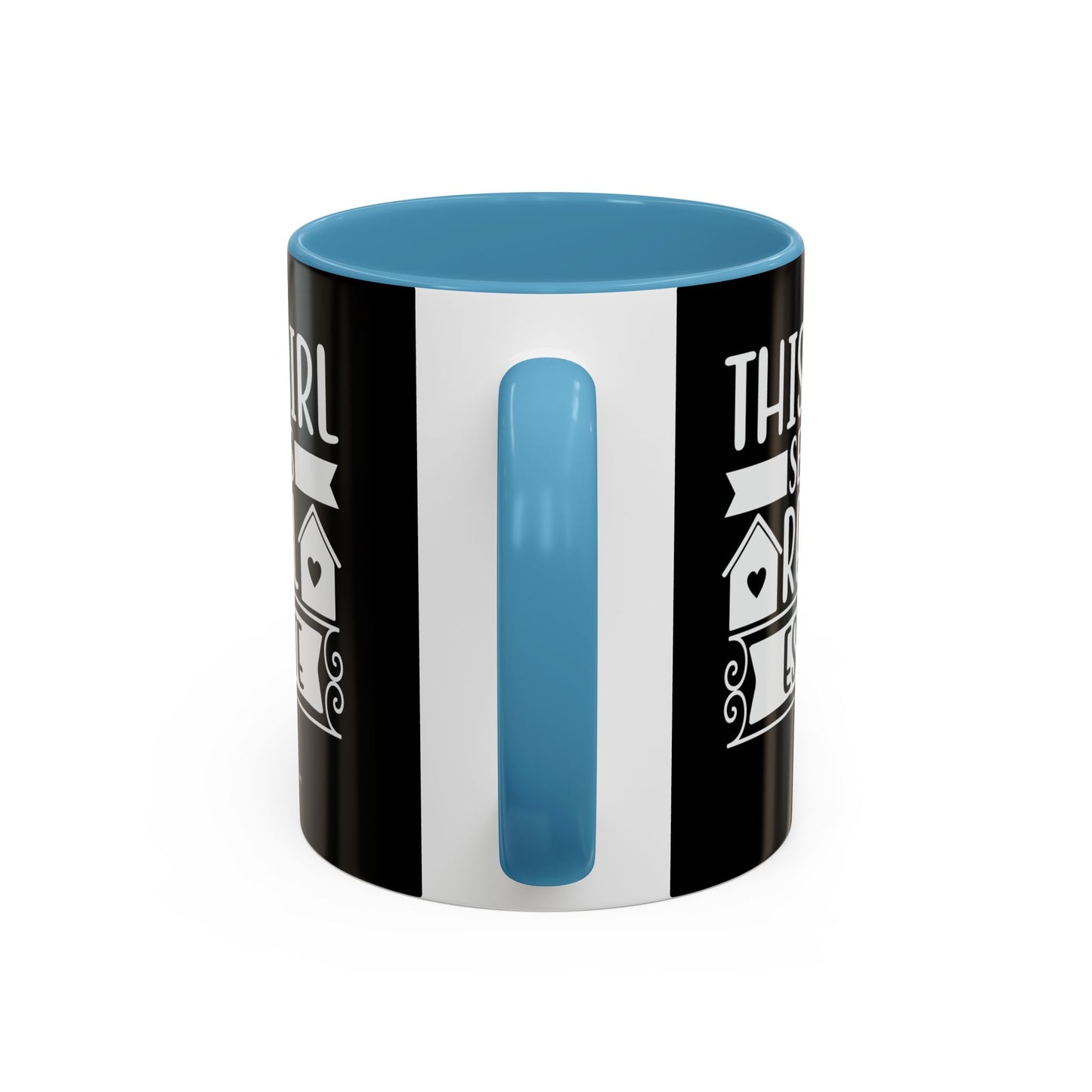 This Girl Sells Real Estate Realtor Accent Coffee Mug (11, 15oz)