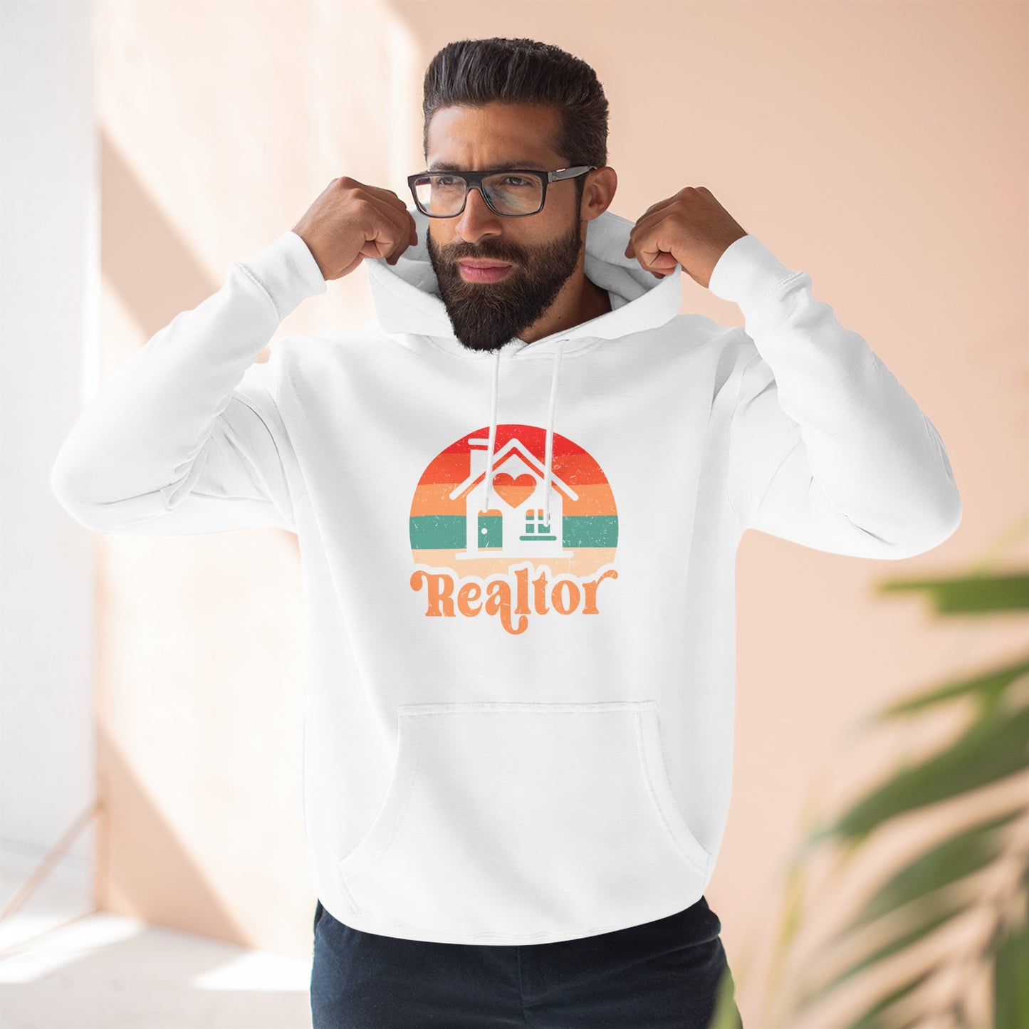 Realtor Retro Three-Panel Fleece Hoodie | Cozy, Stylish Sweatshirt for Real Estate Agents