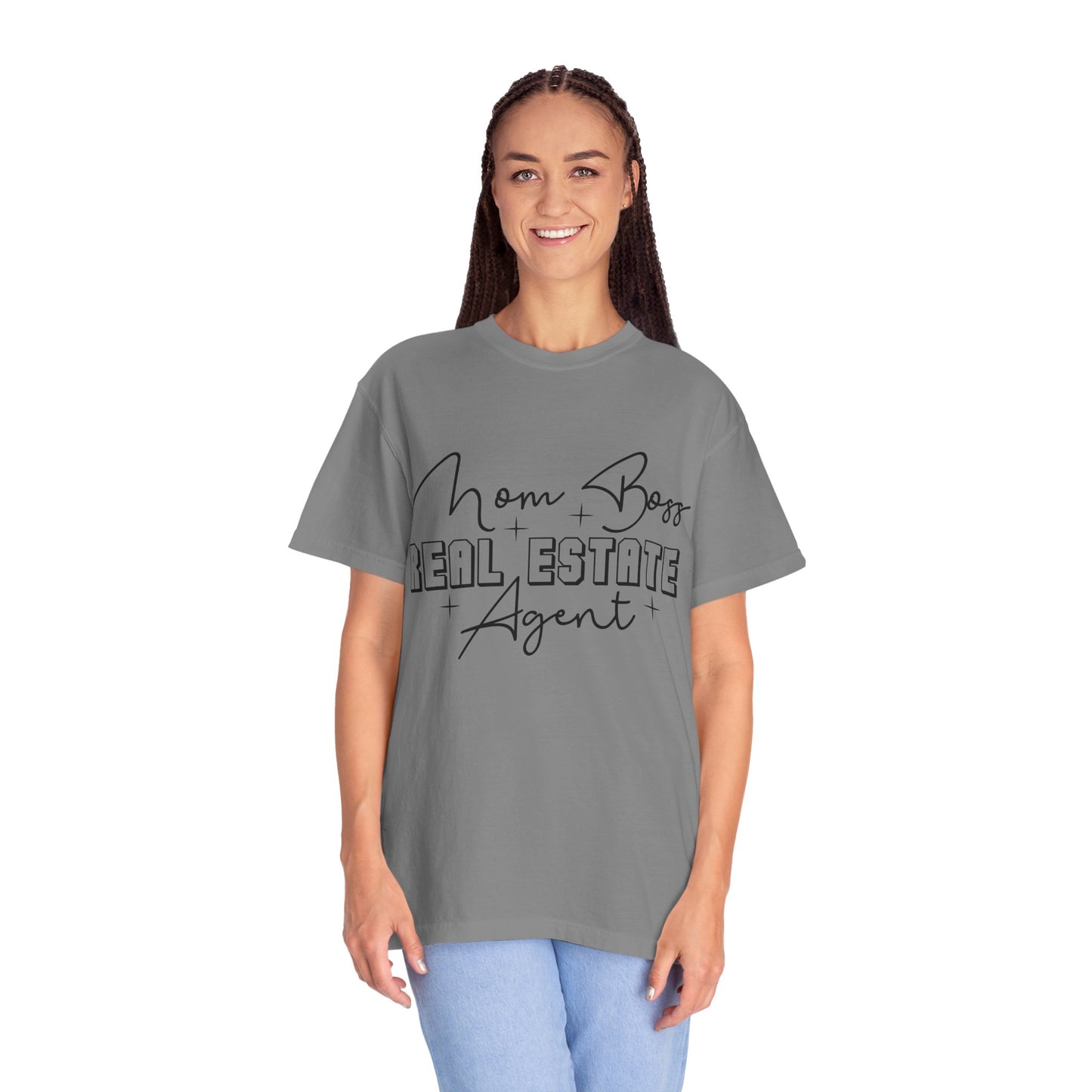 Mom Boss Real Estate Agent Garment-Dyed T-shirt
