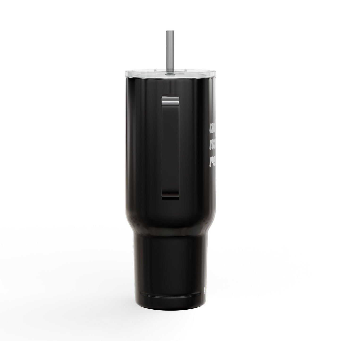 Wife. Mom. Realtor. Tumbler – 40 oz White Stainless Steel Mug with Straw (Lifestyle Image)