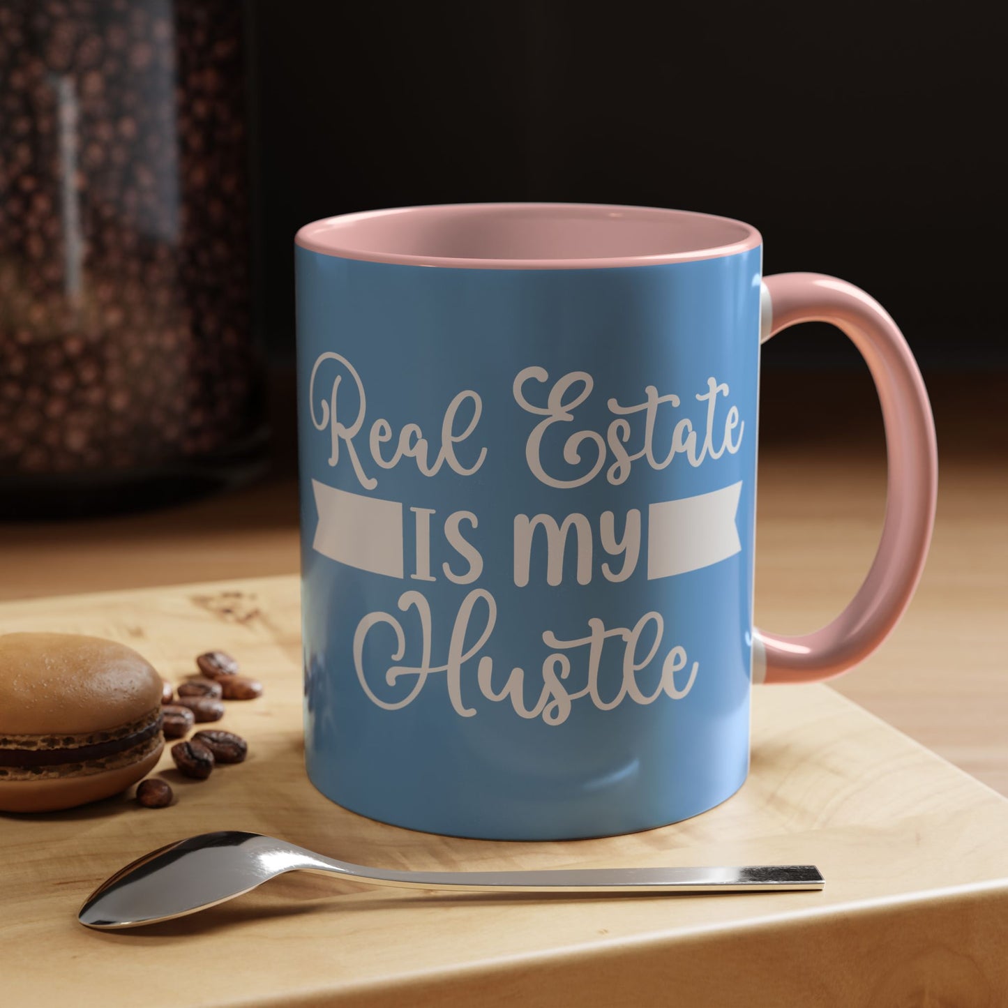 Real Estate Is My Hustle Realtor Accent Coffee Mug (11, 15oz)