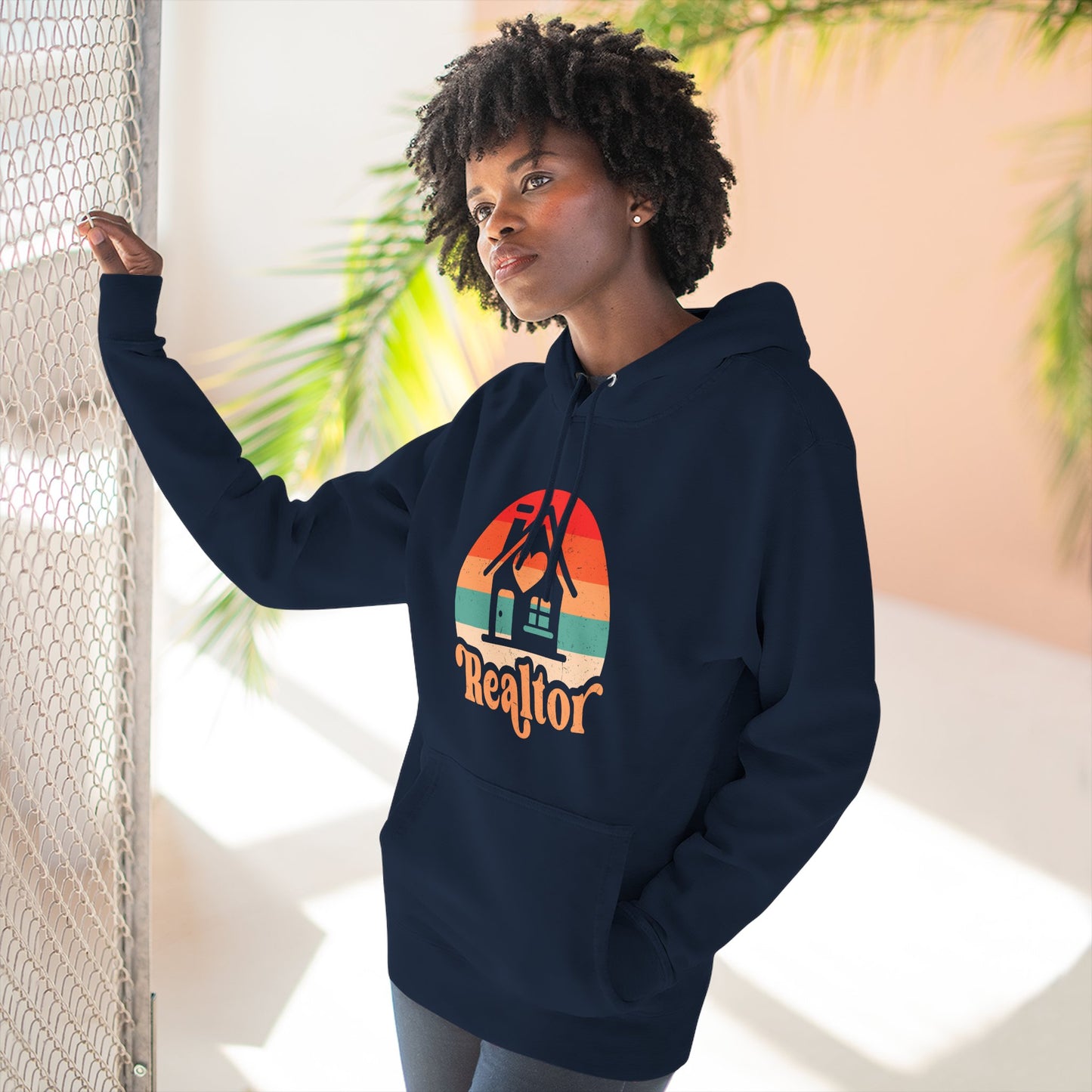 Realtor Retro Three-Panel Fleece Hoodie | Cozy, Stylish Sweatshirt for Real Estate Agents