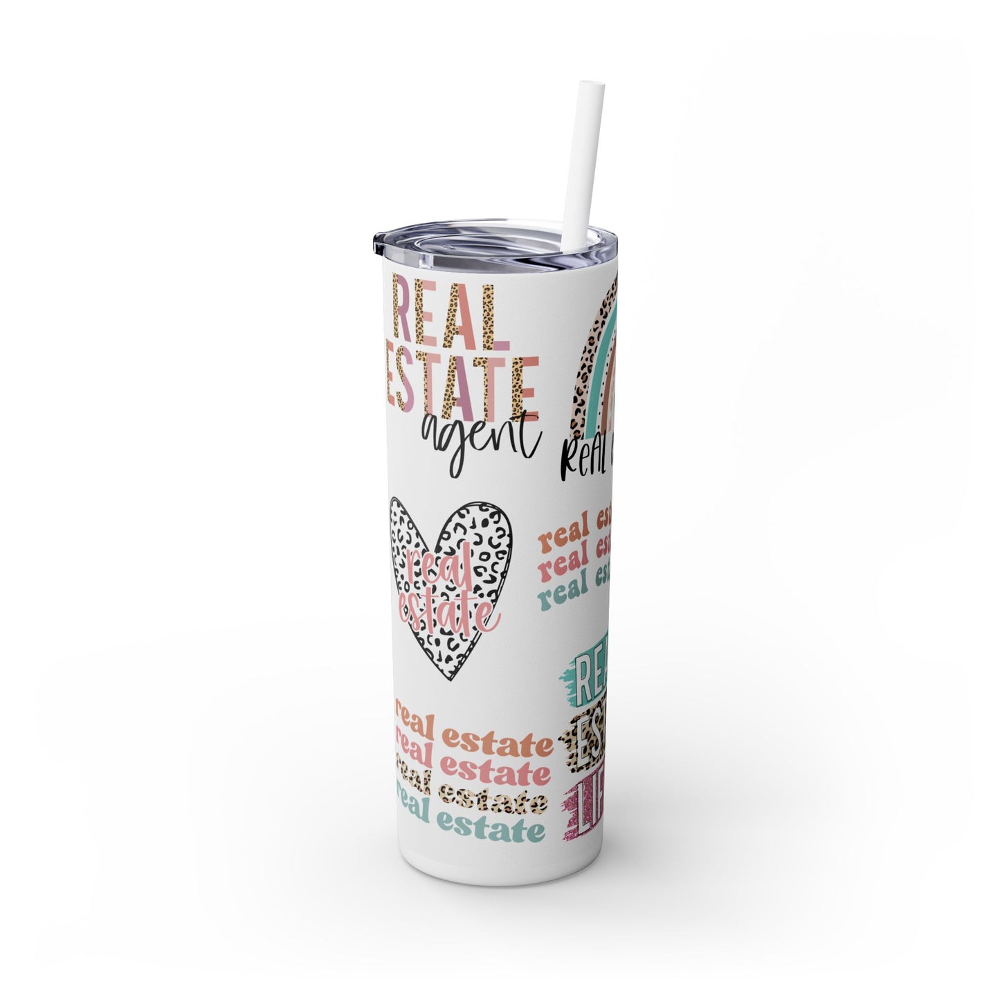 Real Estate Tumbler Wrap Bundle – Leopard Print Realtor Life PNGs for Sublimation