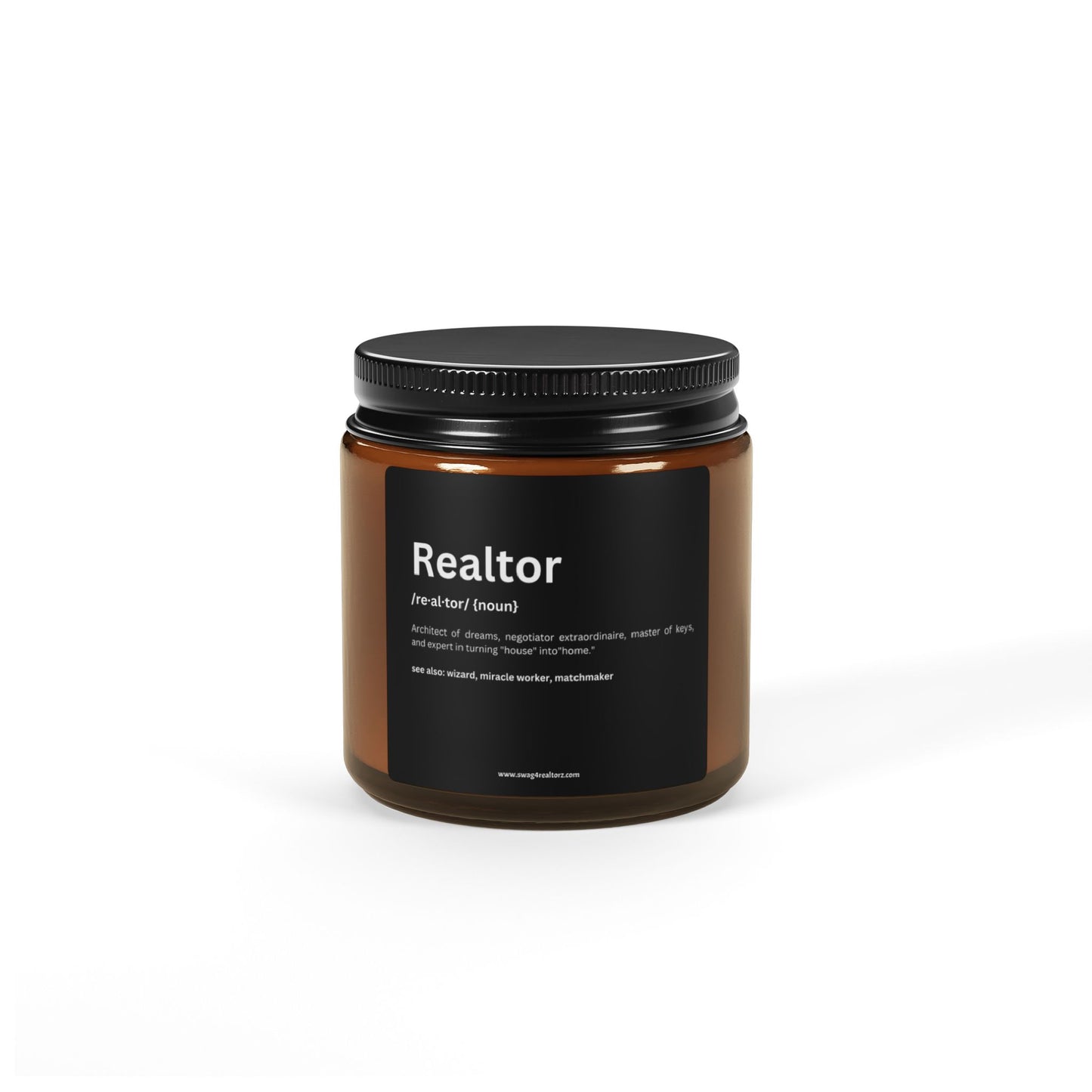 Realtor Funny Definition Scented Soy Candle (Multi-Size, Amber Jar)