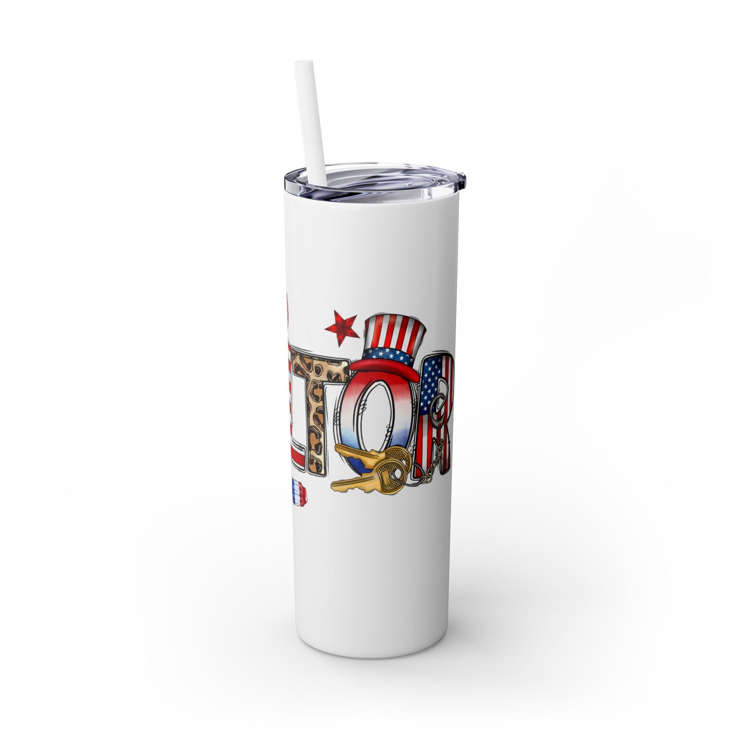 Realtor Tumbler 20oz – Patriotic Realtor Design with Fireworks and Keys