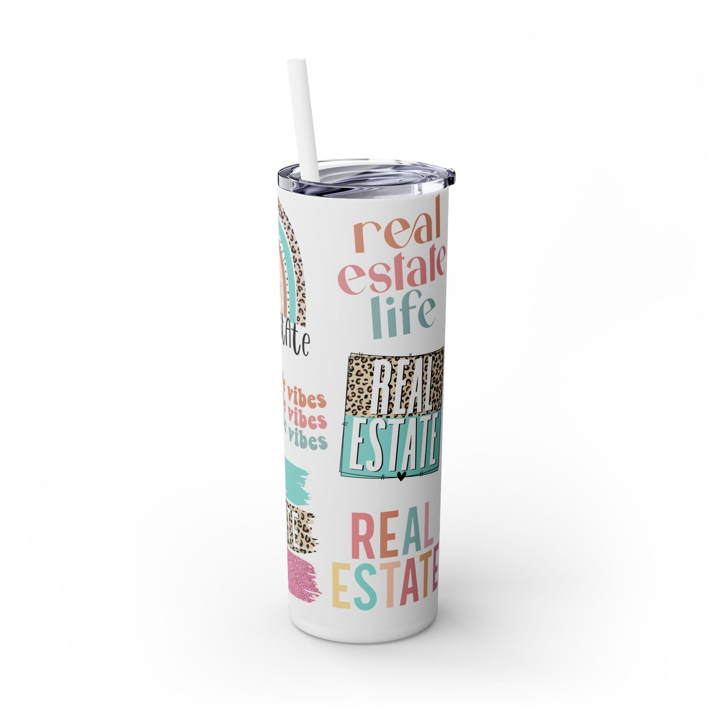 Real Estate Tumbler Wrap Bundle – Leopard Print Realtor Life PNGs for Sublimation