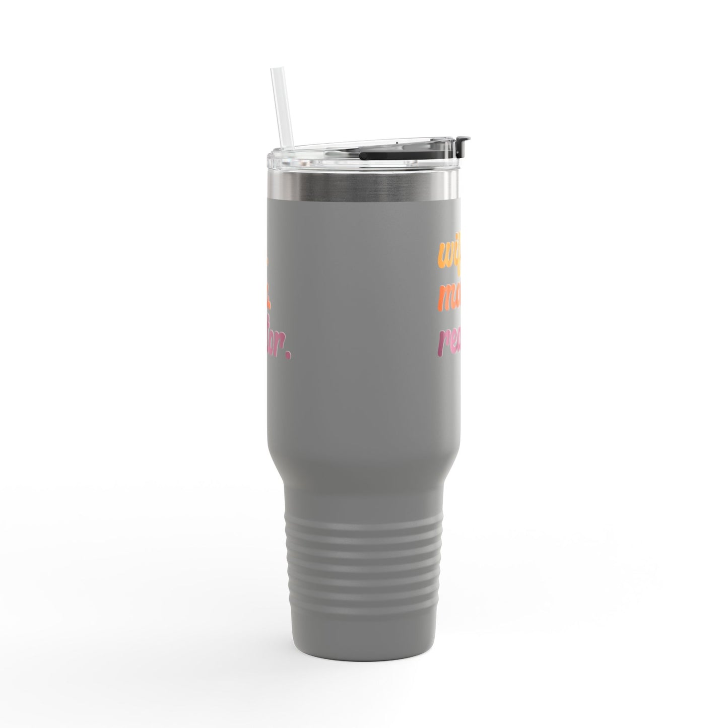 Wife. Mom. Realtor. Tumbler – 40 oz White Stainless Steel Mug with Colorful Retro Text