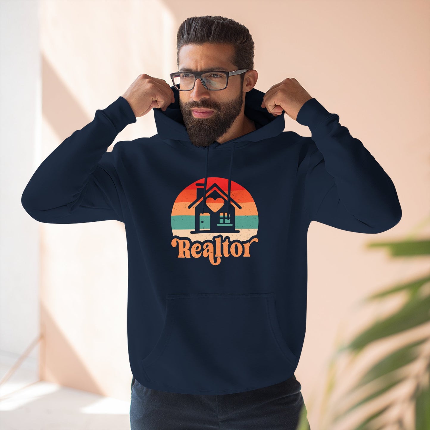 Realtor Retro Three-Panel Fleece Hoodie | Cozy, Stylish Sweatshirt for Real Estate Agents