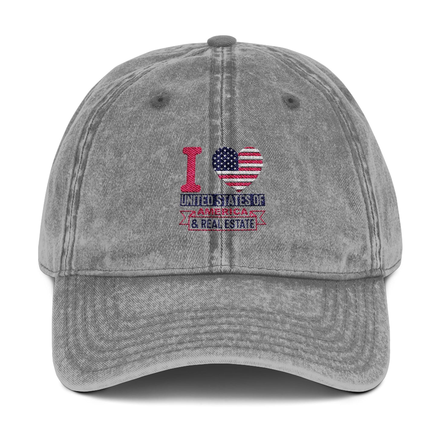 I ❤️ USA & Real Estate Hat – Patriotic Realtor Cap