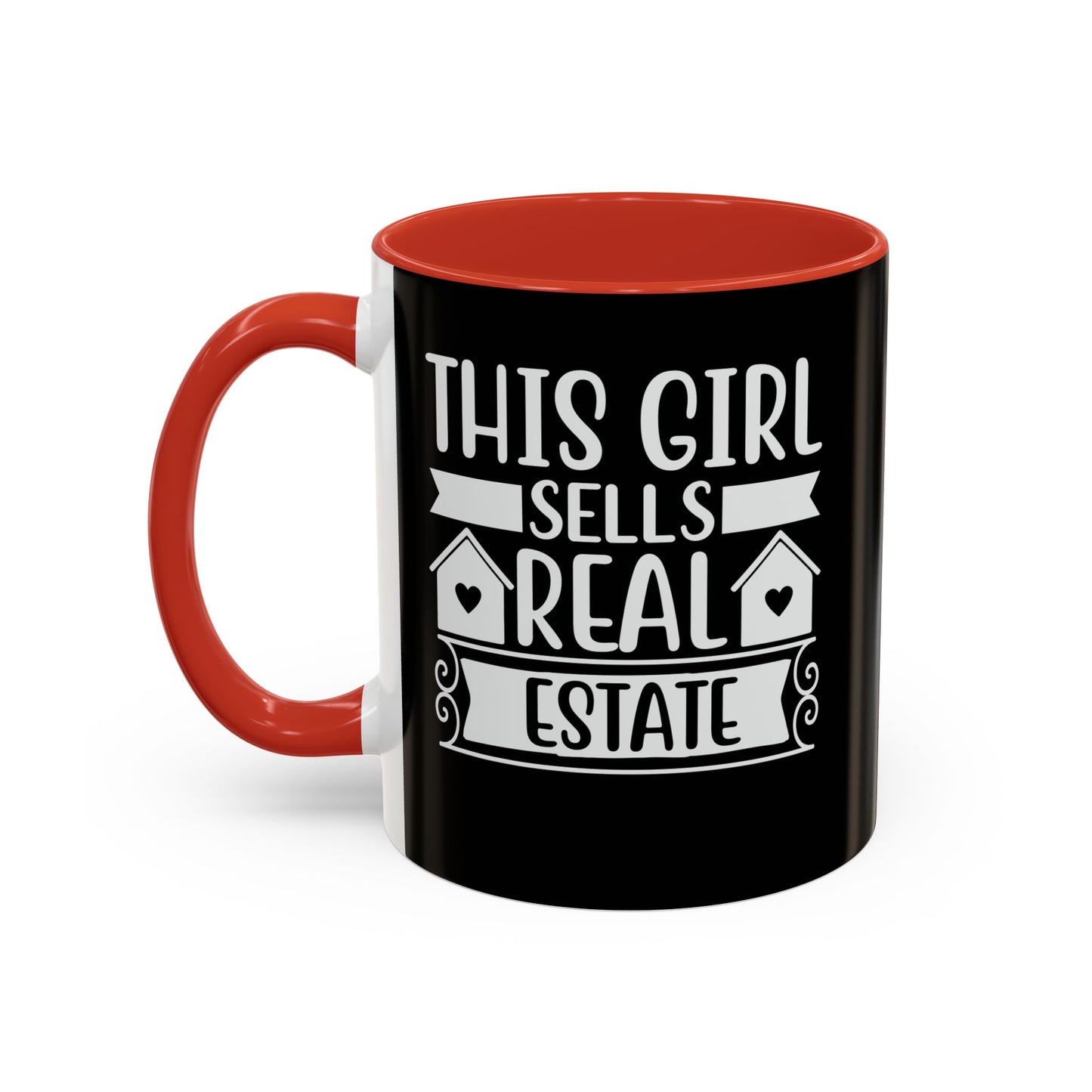 This Girl Sells Real Estate Realtor Accent Coffee Mug (11, 15oz)