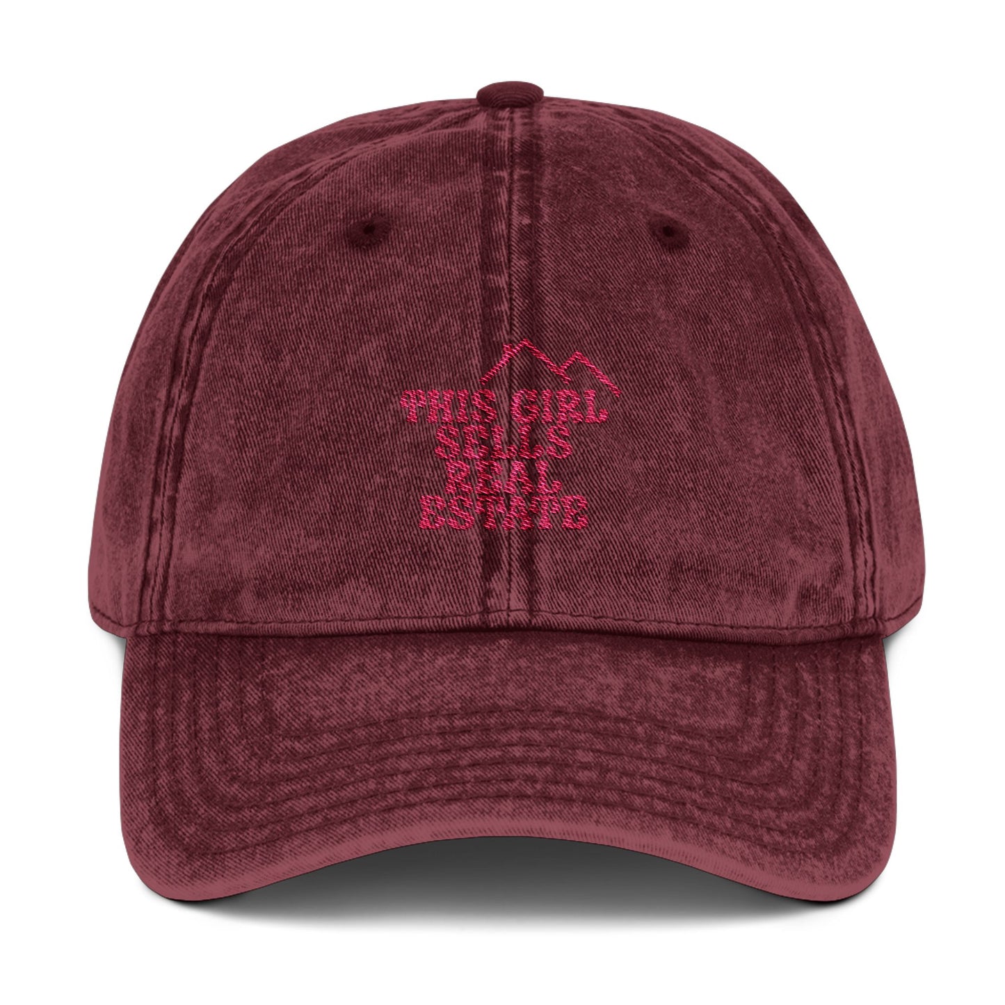 This Girl Sells Real Estate Hat – Embroidered Distressed Cap for Realtors