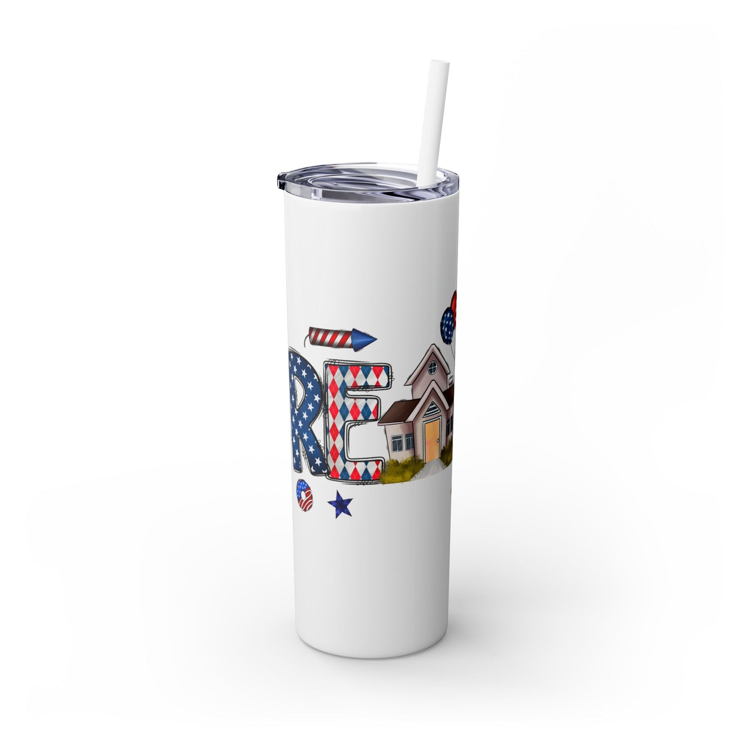 Realtor Tumbler 20oz – Patriotic Realtor Design with Fireworks and Keys