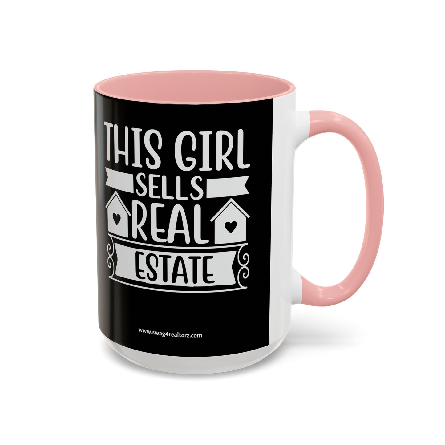 This Girl Sells Real Estate Realtor Accent Coffee Mug (11, 15oz)