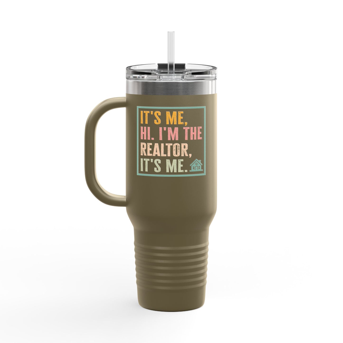 It’s Me. I’m the Realtor. Tumbler – 40 oz Stainless Steel Mug with Funny Pastel Text