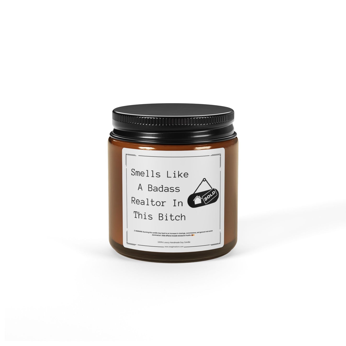 Smells Like a Badass Realtor in This B** | Funny Realtor Black Candle**