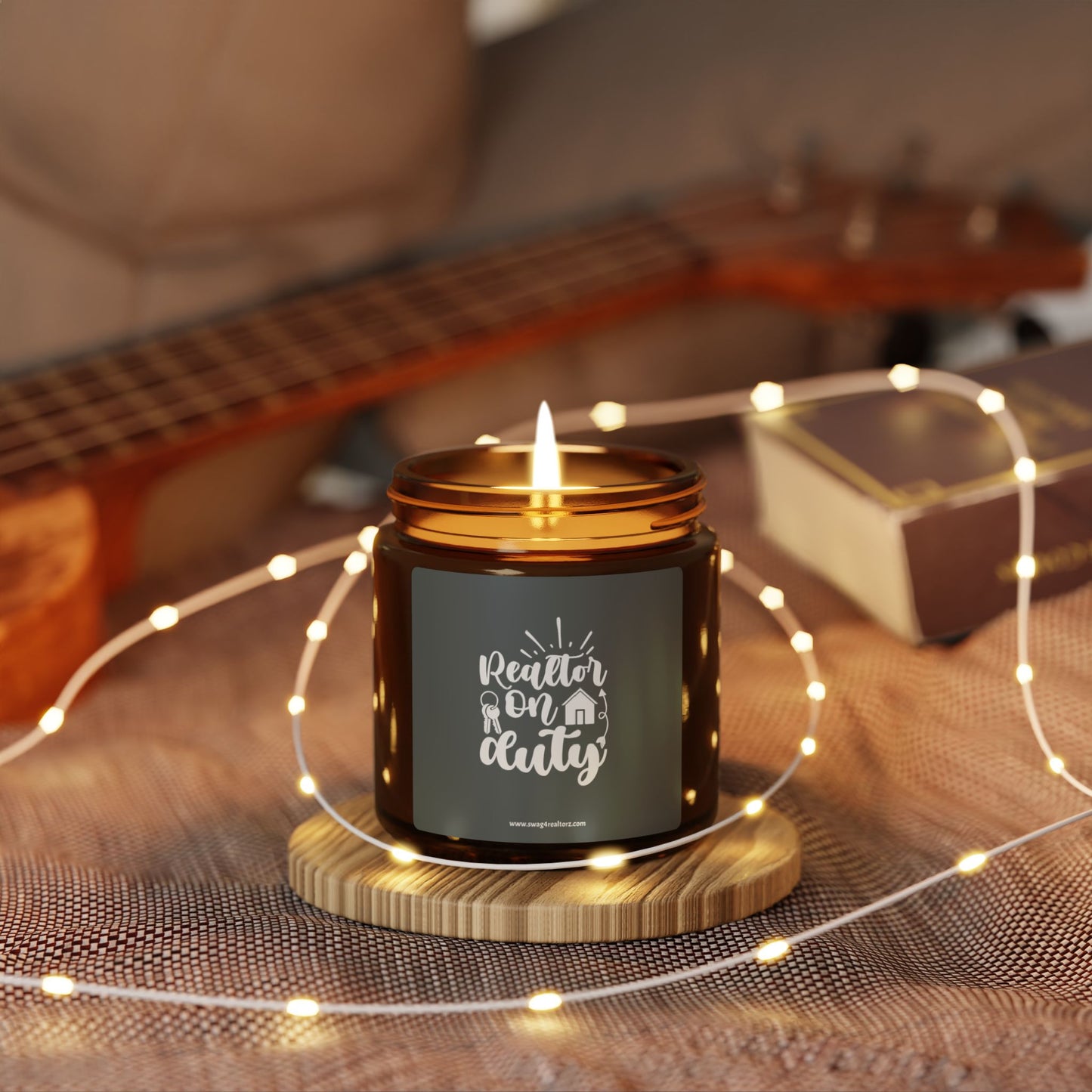 Realtor On Duty Scented Soy Candle (Multi-Size, Amber Jar)