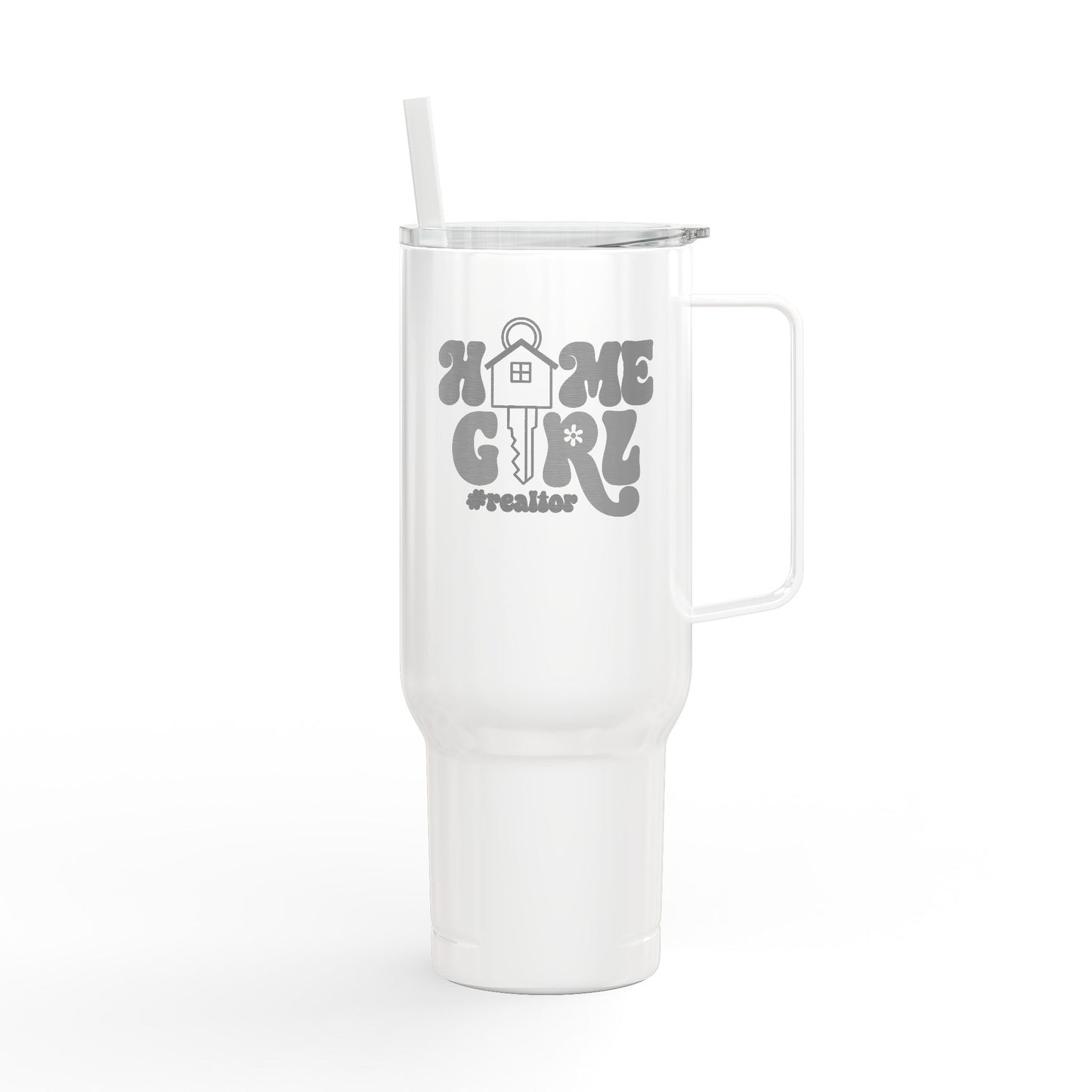 Home Girl #Realtor Tumbler – 40 oz Stainless Steel Mug with House Key Design