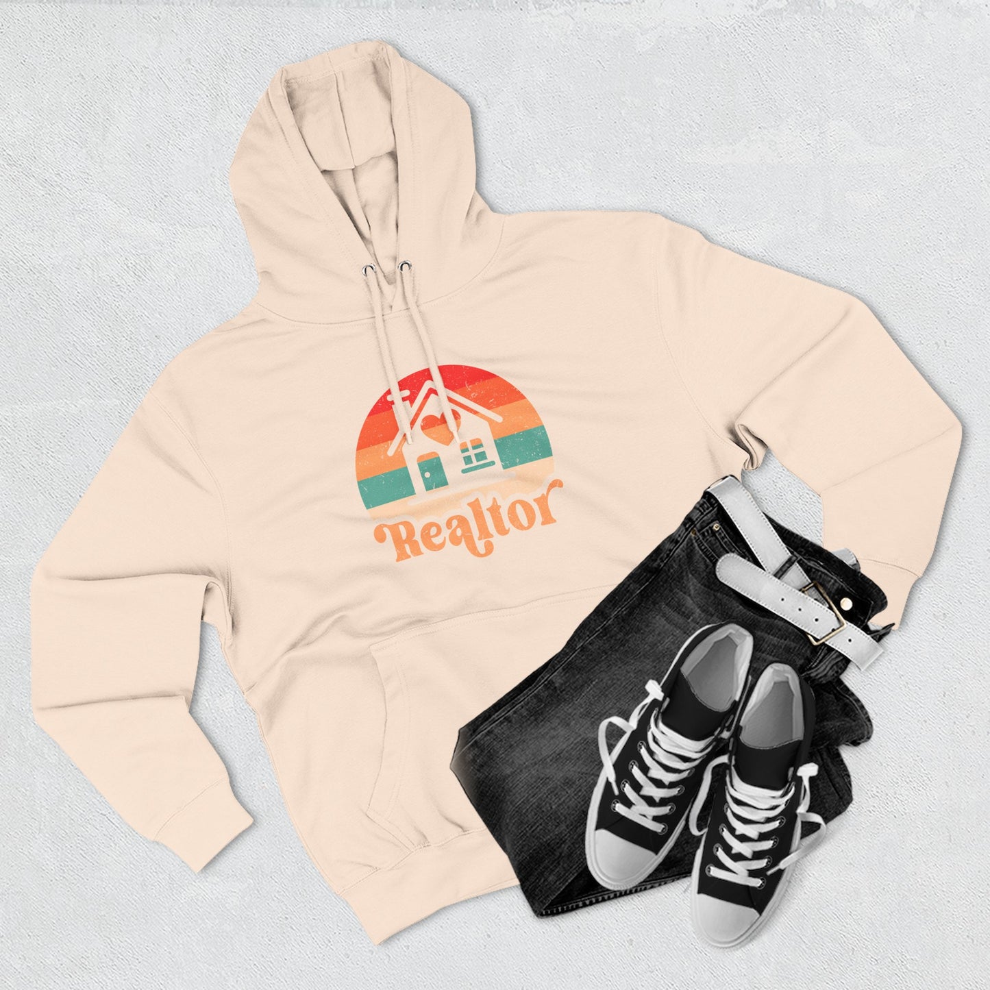 Realtor Retro Three-Panel Fleece Hoodie | Cozy, Stylish Sweatshirt for Real Estate Agents