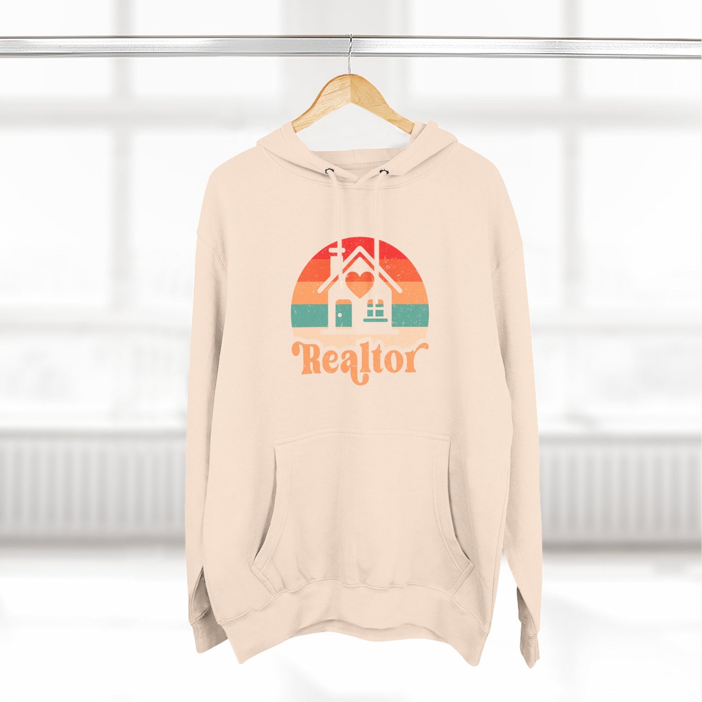 Realtor Retro Three-Panel Fleece Hoodie | Cozy, Stylish Sweatshirt for Real Estate Agents