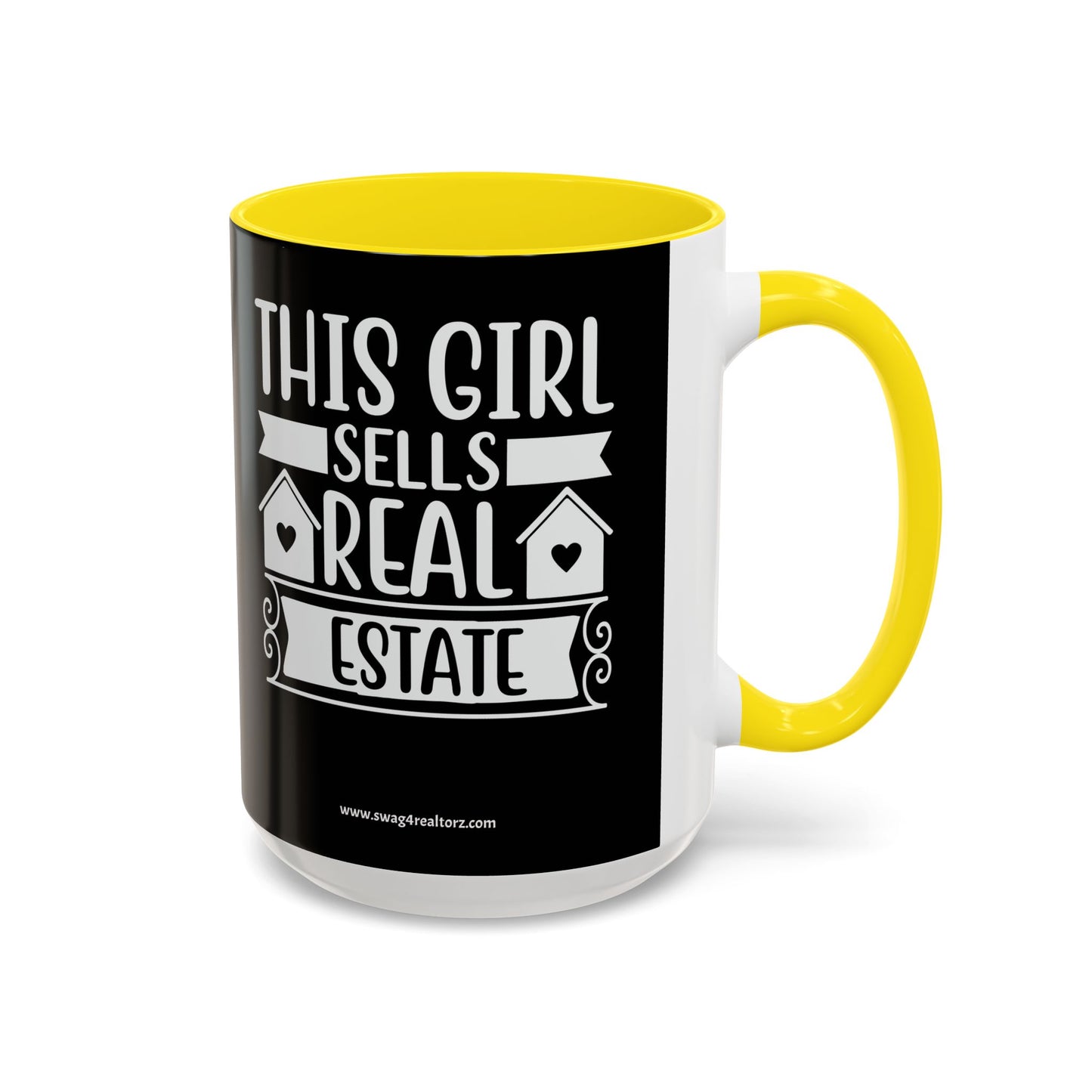 This Girl Sells Real Estate Realtor Accent Coffee Mug (11, 15oz)