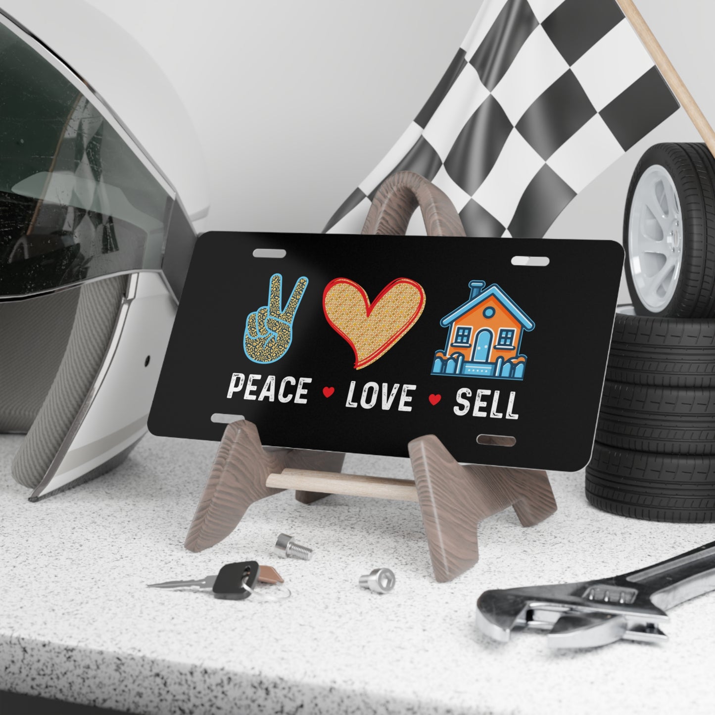 Peace Love Sell License Plate – Realtor Vibes Only, Please