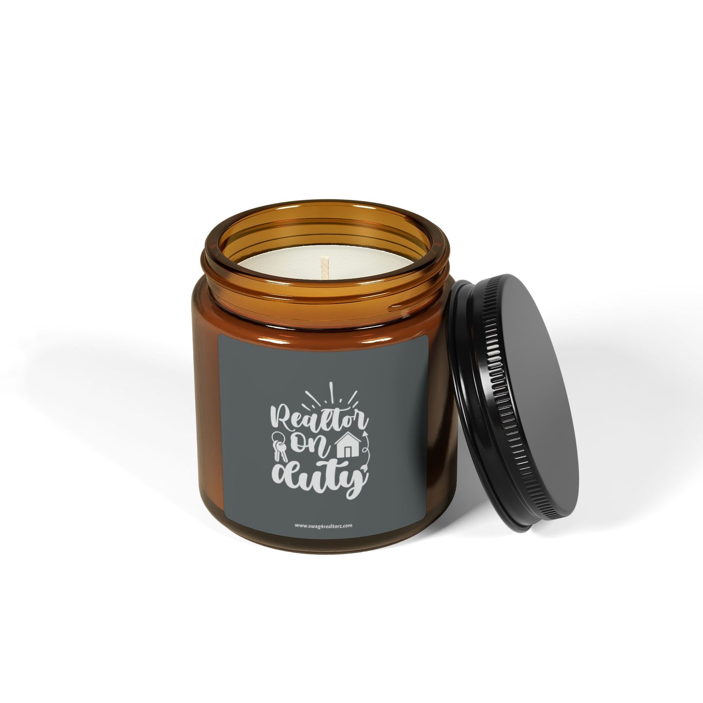 Realtor On Duty Scented Soy Candle (Multi-Size, Amber Jar)