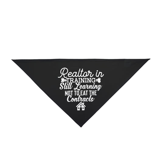 Funny Realtor Dog Bandana – Still Learning Not to Eat the Contracts