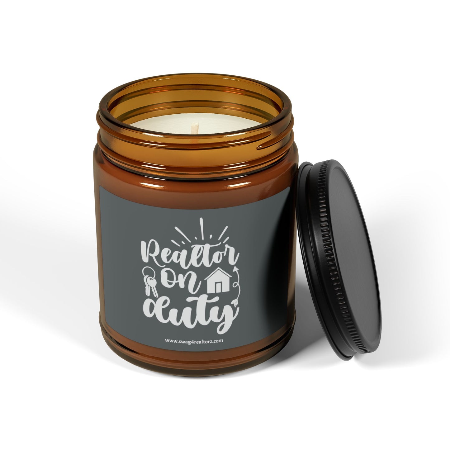Realtor On Duty Scented Soy Candle (Multi-Size, Amber Jar)