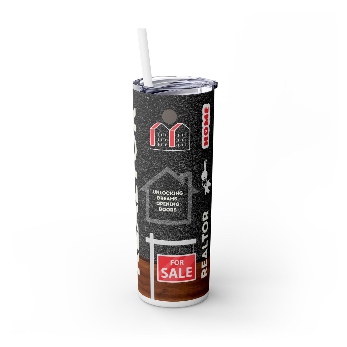 Realtor Tumbler 20oz – Unlocking Dreams, Opening Doors Wrap Design