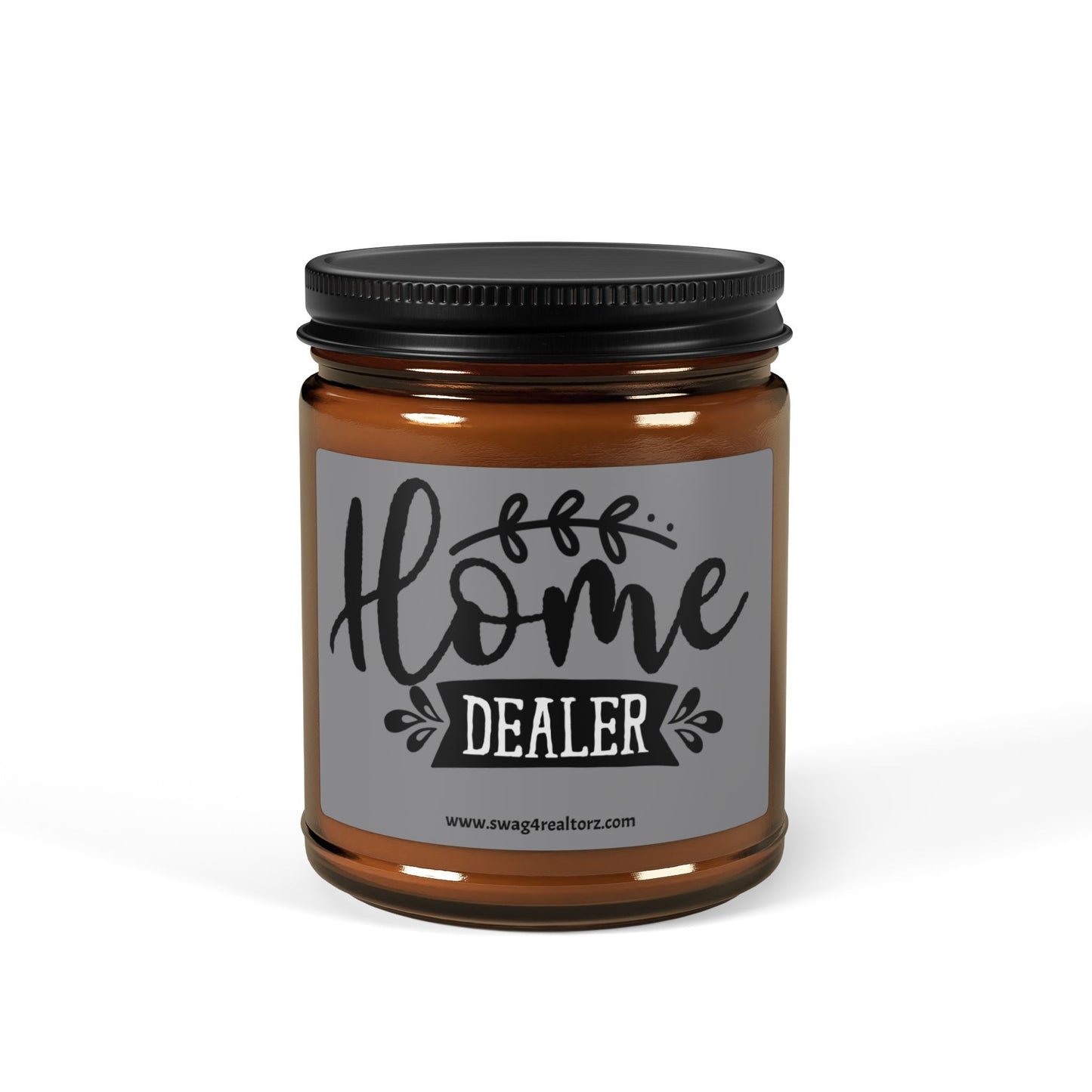 Home Dealer Realtor Scented Soy Candle (Multi-Size, Amber Jar)