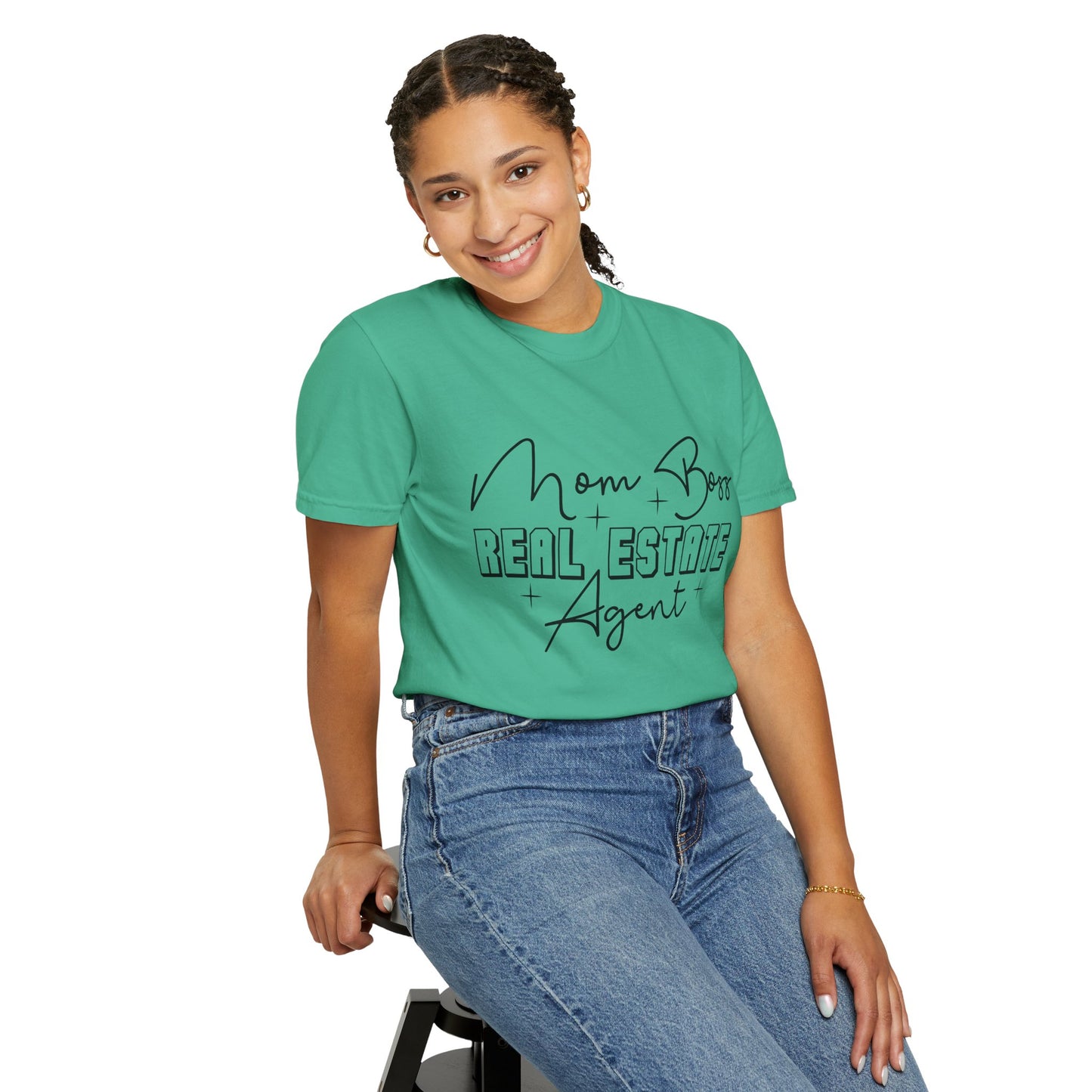 Mom Boss Real Estate Agent Garment-Dyed T-shirt