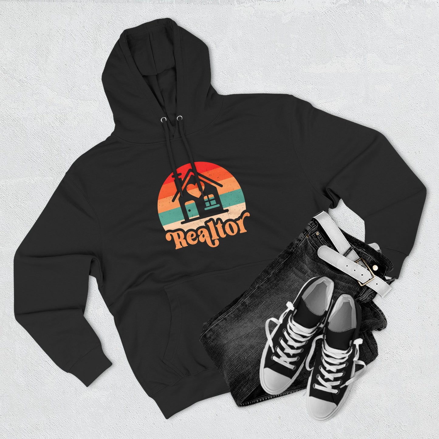 Realtor Retro Three-Panel Fleece Hoodie | Cozy, Stylish Sweatshirt for Real Estate Agents