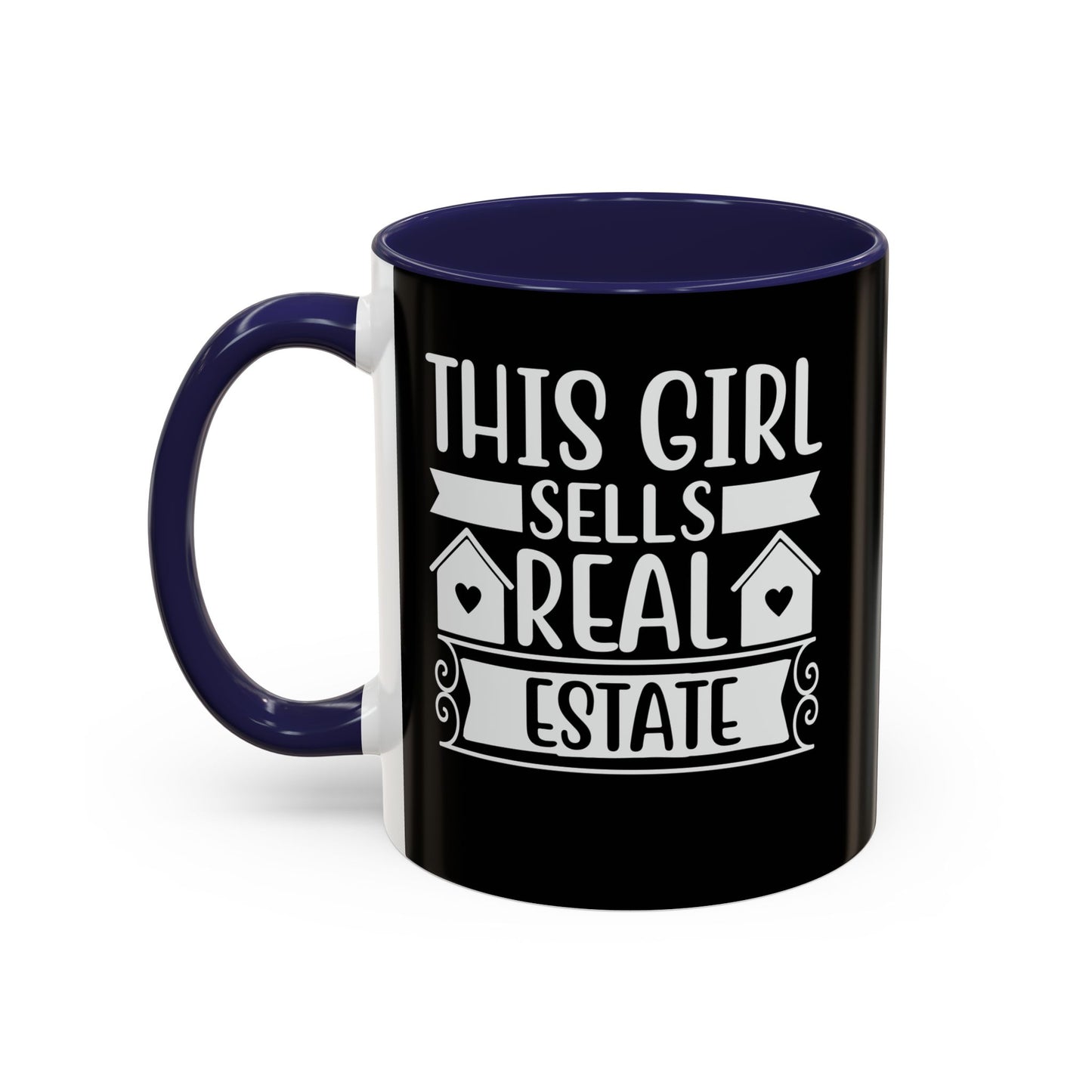 This Girl Sells Real Estate Realtor Accent Coffee Mug (11, 15oz)