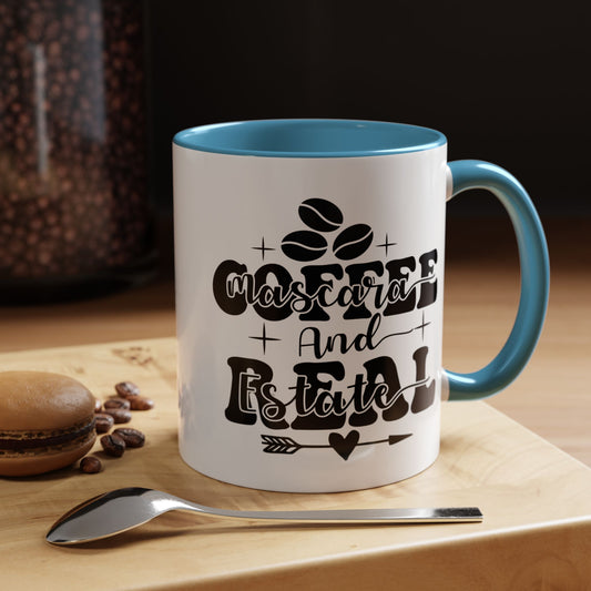 Coffee Mascara And Real Estate Realtor Accent Coffee Mug (11, 15oz)