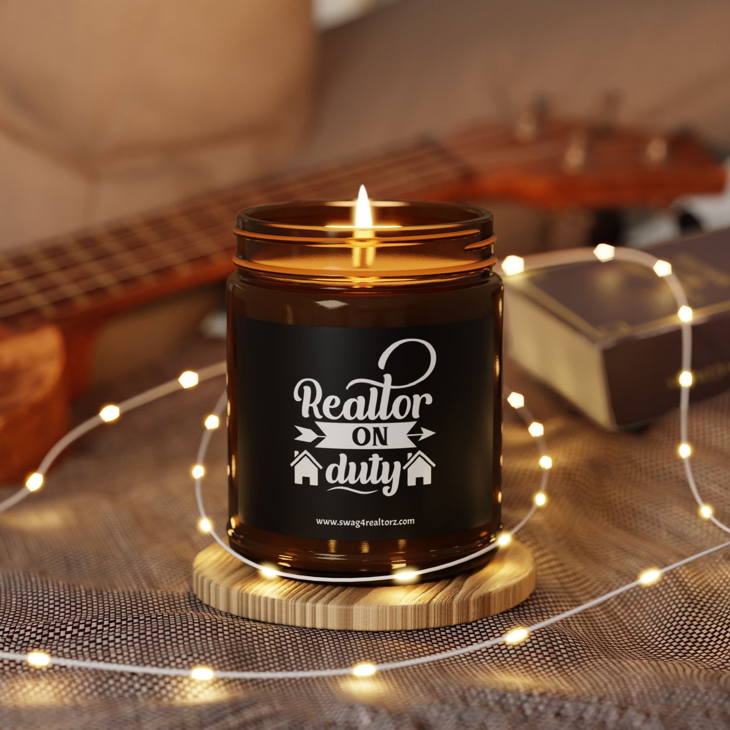 Realtor On Duty Scented Soy Candle (Multi-Size, Amber Jar)