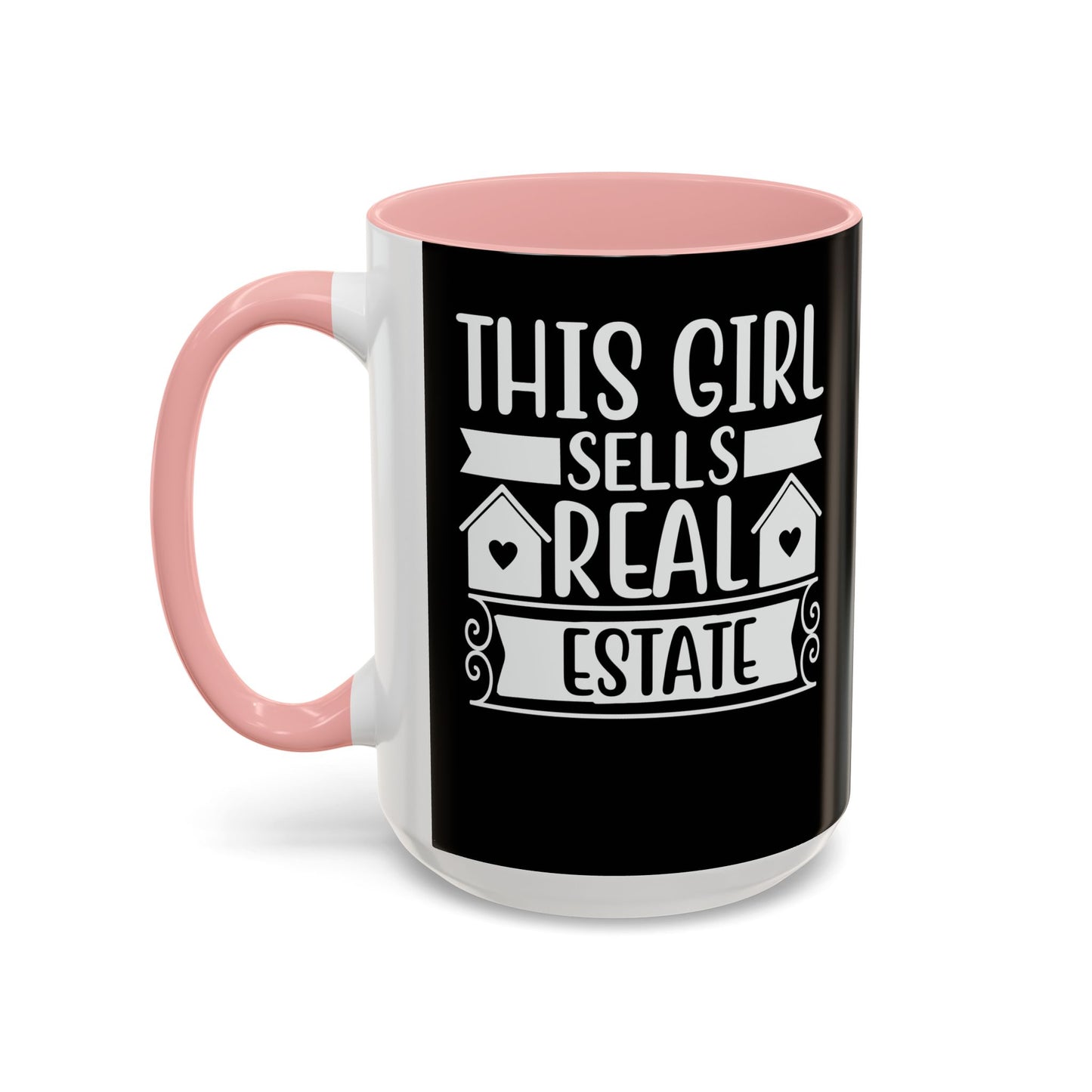This Girl Sells Real Estate Realtor Accent Coffee Mug (11, 15oz)
