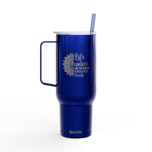 Life, Liberty & Real Estate Deals Tumbler – 40 oz Stainless Steel Cup for Realtors