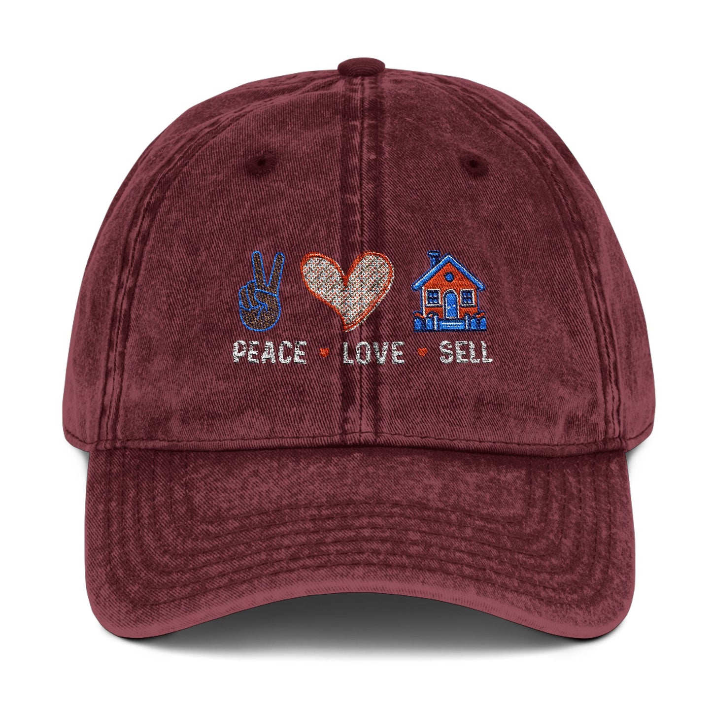 Realtor Hat – Peace Love Sell Embroidered Real Estate Cap