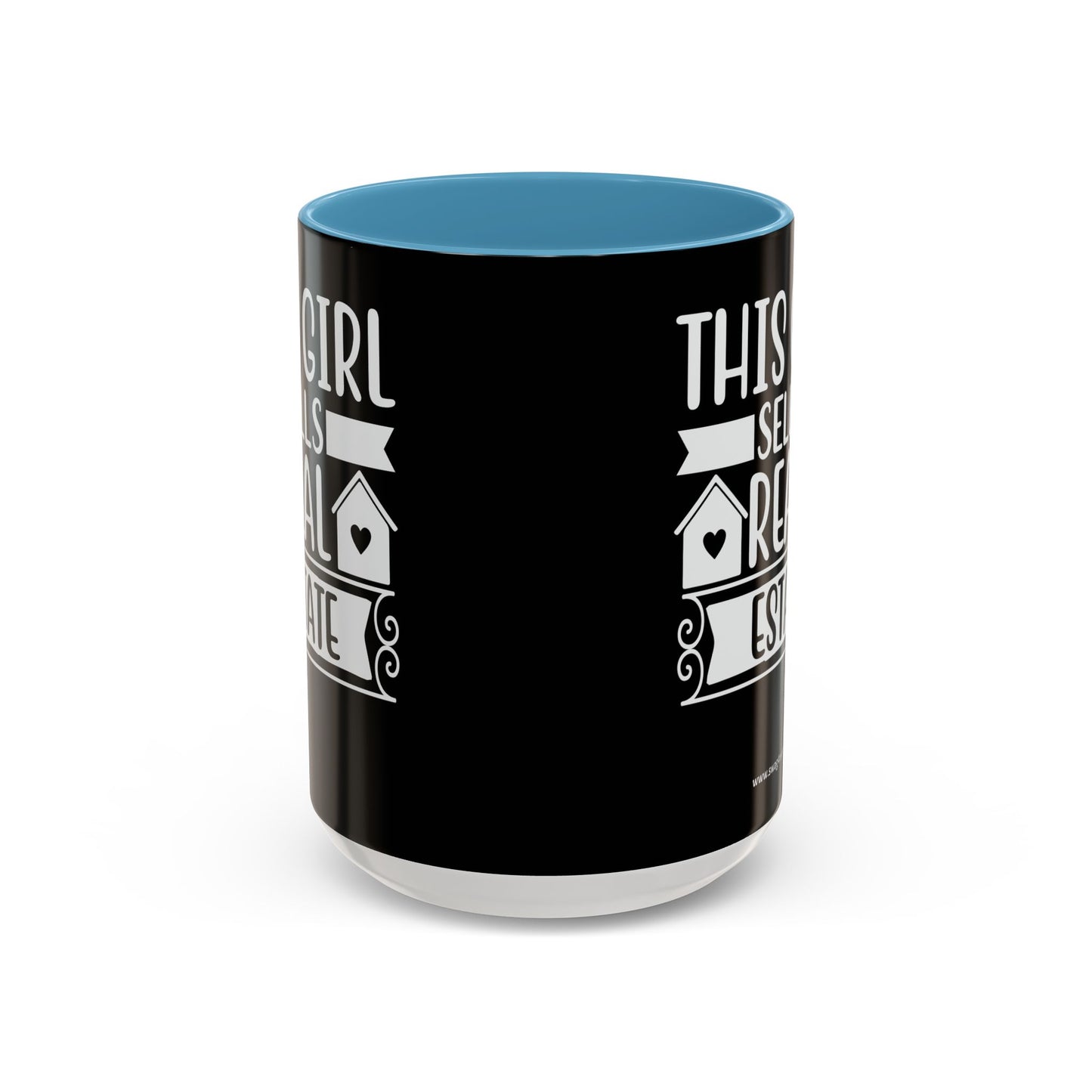 This Girl Sells Real Estate Realtor Accent Coffee Mug (11, 15oz)
