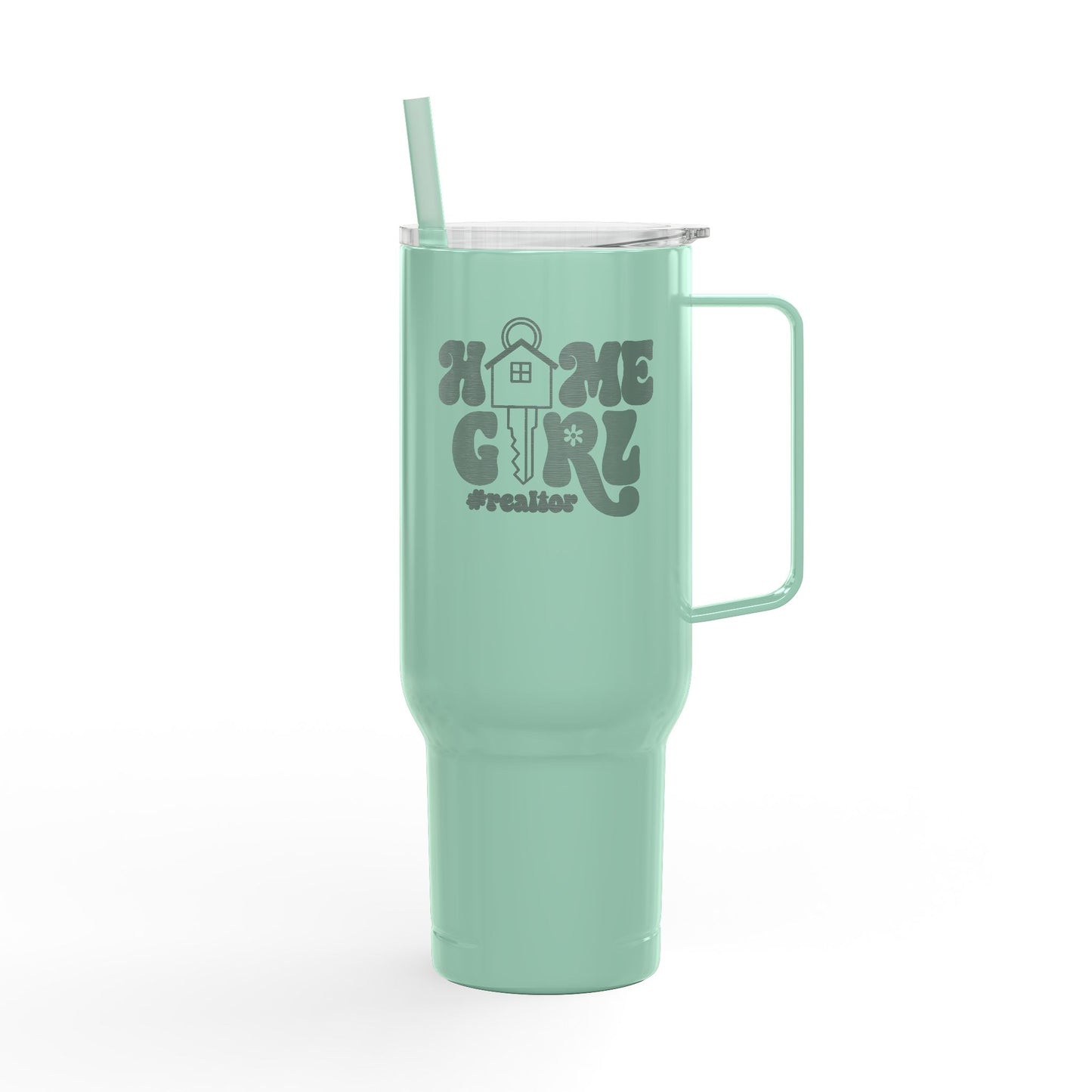 Home Girl #Realtor Tumbler – 40 oz Stainless Steel Mug with House Key Design