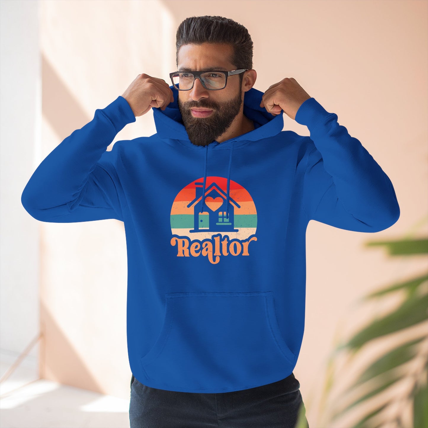 Realtor Retro Three-Panel Fleece Hoodie | Cozy, Stylish Sweatshirt for Real Estate Agents