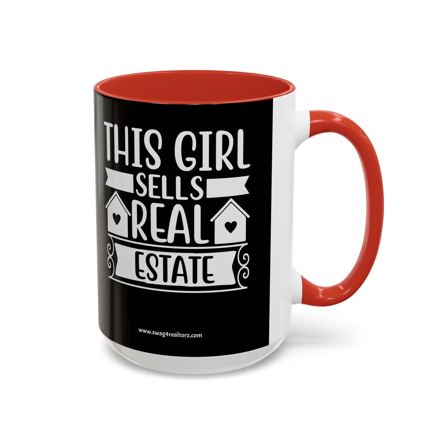 This Girl Sells Real Estate Realtor Accent Coffee Mug (11, 15oz)