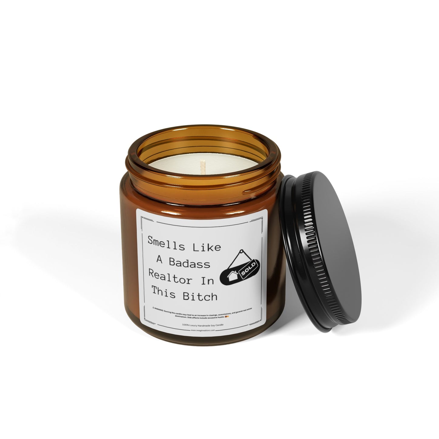 Smells Like a Badass Realtor in This B** | Funny Realtor Black Candle**
