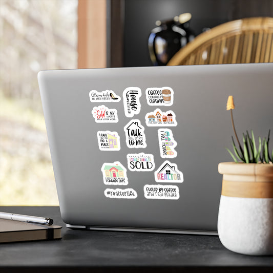 Realtor Vinyl Sticker Pack – Closings, Coffee & Cutie Closers ☕🏡📎